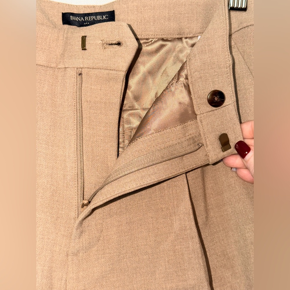 NWT Banana Republic Pant Suit Blazer 12 & Pants 10 Beige Tan 2-Pc Set MSRP $270 - Picture 16 of 16